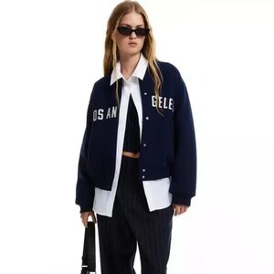 H&M Los Angeles Navy Bomber Size M